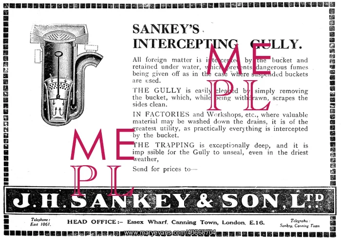 : J.H.Sankey & Son. Builders Merchants 1919 Advert : J.H.Sankey & Son. Builders Merchants 1919 Advert