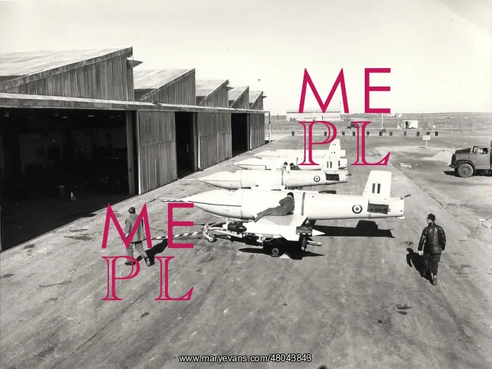 : Jindivik Mk2s including A92-52 lined up outside the hangar : Jindivik Mk2s including A92-52 lined up outside the hangar