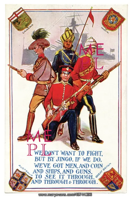 : Jingoistic British propaganda card : Jingoistic British propaganda card