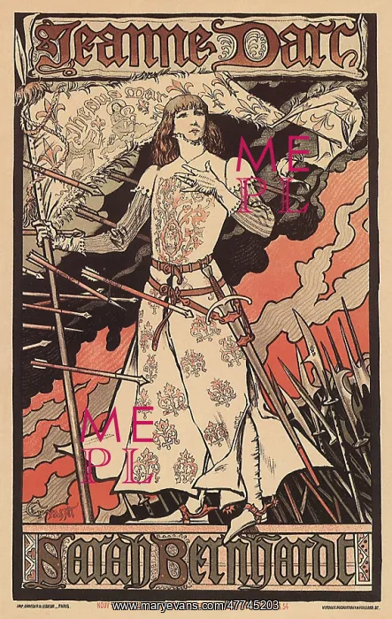 : Joan of Arc Poster with Sarah Bernhardt : Joan of Arc Poster with Sarah Bernhardt