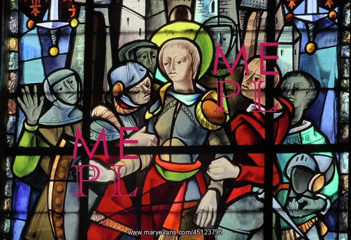: Joan of Arc stained glass window, Rouen cathedral : Joan of Arc stained glass window, Rouen cathedral
