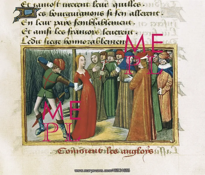 : Joan of Arc at the stake, 1431. Fol. 71 of the : Joan of Arc at the stake, 1431. Fol. 71 of the