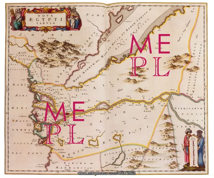 : Joan Blaeu, Egypt Map, 17th Century : Joan Blaeu, Egypt Map, 17th Century
