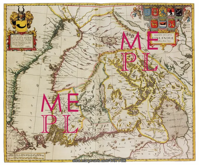 : Joan Blaeu, Finland Map, 17th Century : Joan Blaeu, Finland Map, 17th Century