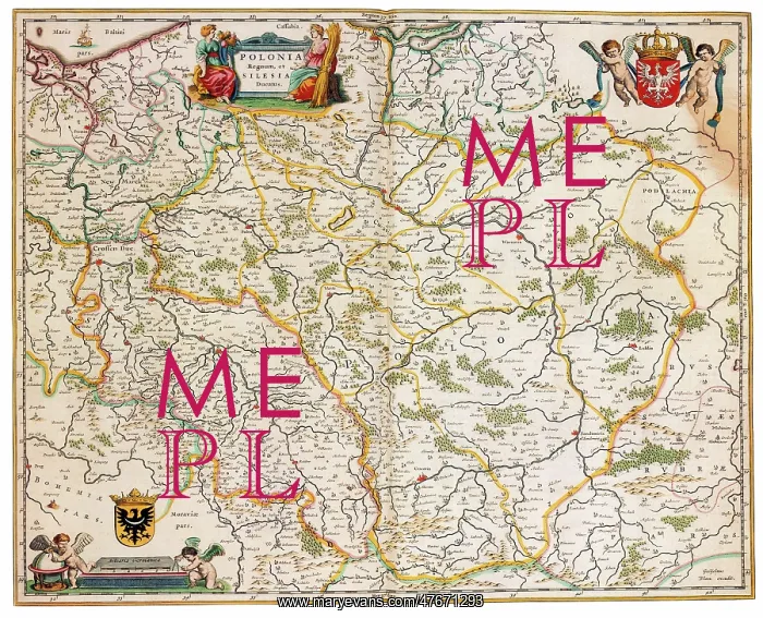 : Joan Blaeu, Poland Map, 17th Century : Joan Blaeu, Poland Map, 17th Century
