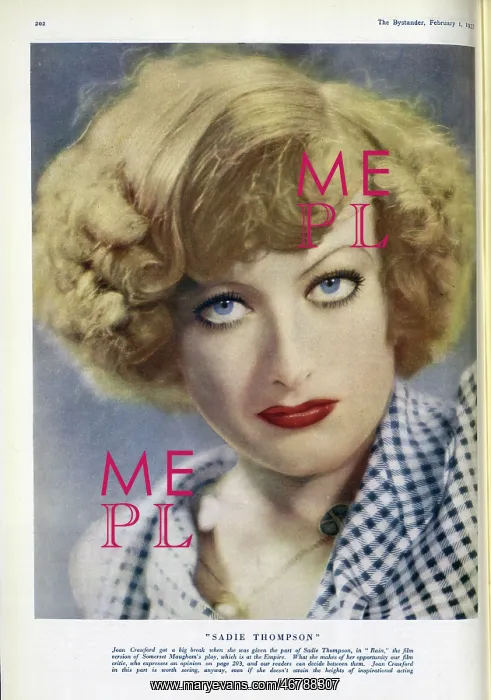 : Joan Crawford as Sadie Thompson, in Rain : Joan Crawford as Sadie Thompson, in Rain
