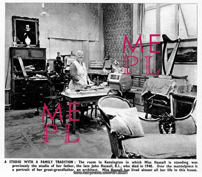 : Joan Hassall in her studio, 1956 : Joan Hassall in her studio, 1956