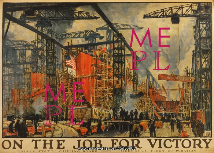 : ON THE JOB FOR VICTORY. American Impressionistic : ON THE JOB FOR VICTORY. American Impressionistic