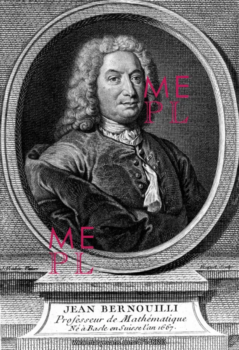 : Johann Bernouilli, Swiss mathematician : Johann Bernouilli, Swiss mathematician