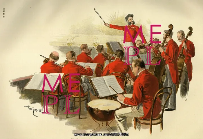 : Johann Strauss conducting an orchestra : Johann Strauss conducting an orchestra