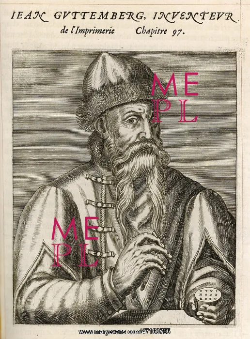 : Johannes Gutenberg, German goldsmith and printer : Johannes Gutenberg, German goldsmith and printer