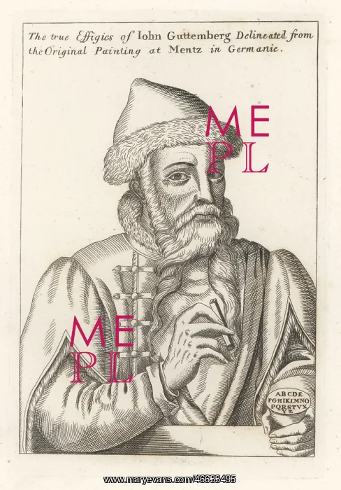 : Johannes Gutenberg, German inventor and printer : Johannes Gutenberg, German inventor and printer