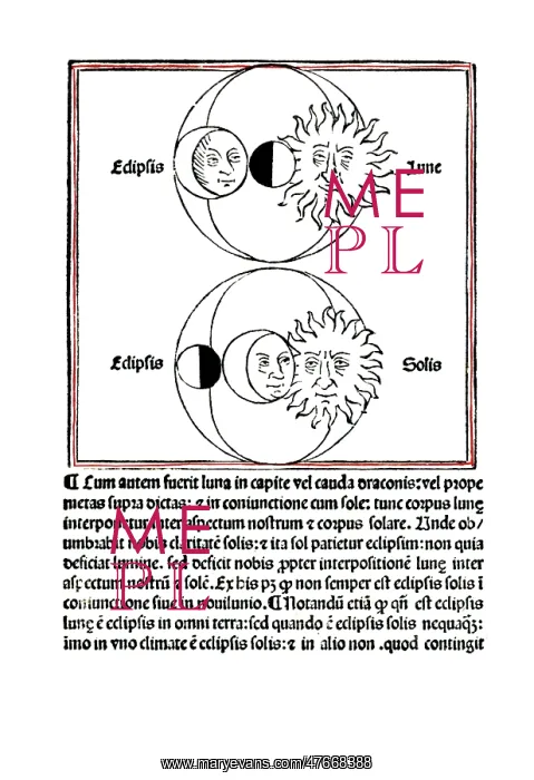 : Johannes de Sacrobosco, Solar and Lunar Eclipse, 13th Centur : Johannes de Sacrobosco, Solar and Lunar Eclipse, 13th Centur