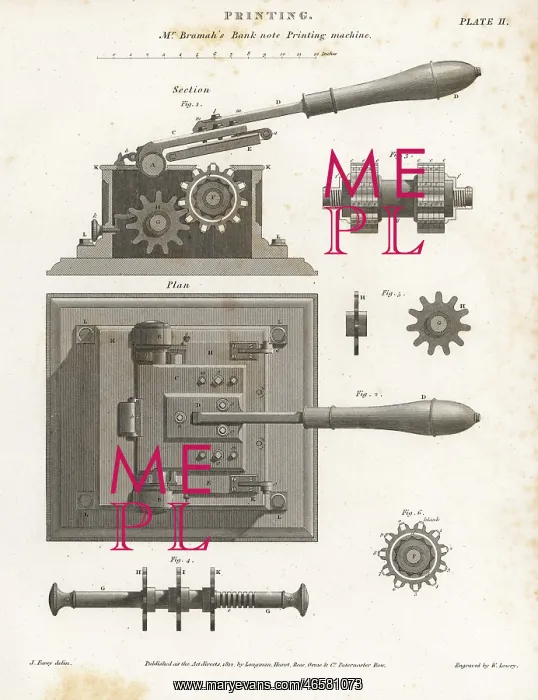 : John Bramah's banknote printing press : John Bramah's banknote printing press