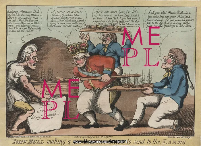 : John Bull making a new batch of ships to send to the lakes : John Bull making a new batch of ships to send to the lakes