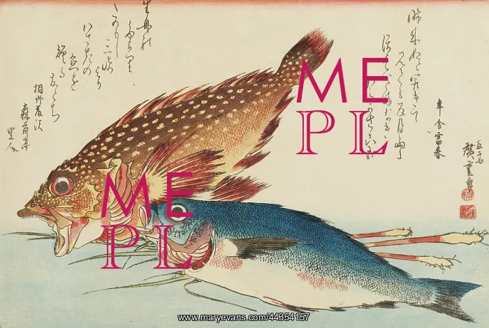 : John Dory & Carp -Utagawa Hiroshige Print : John Dory & Carp -Utagawa Hiroshige Print