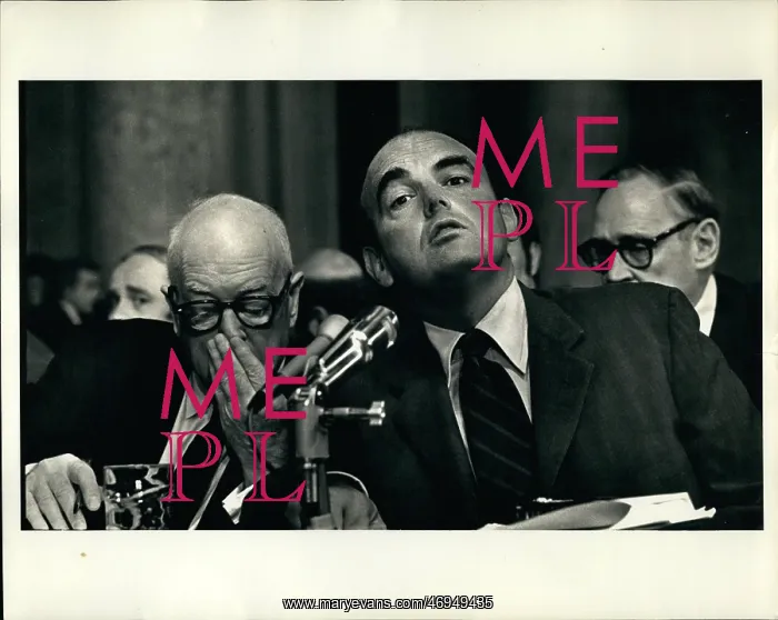 : John Ehrlichman and lawyer Wilson, Watergate hearing : John Ehrlichman and lawyer Wilson, Watergate hearing