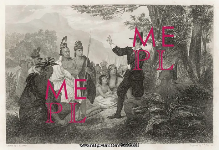 : John Eliot preaching to Native Americans : John Eliot preaching to Native Americans