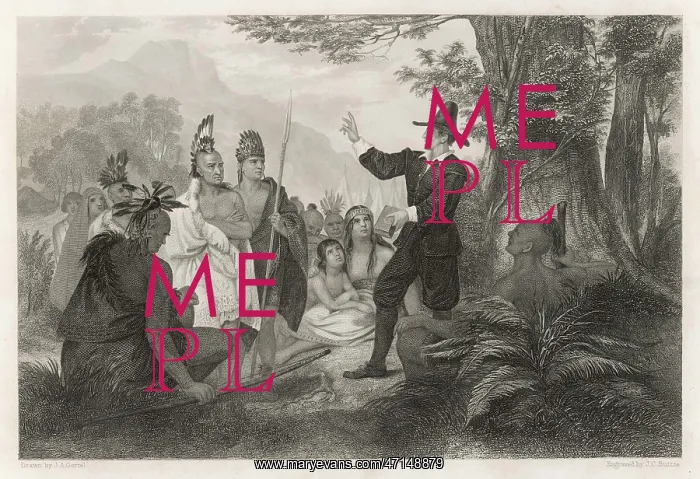 : John Eliot preaching to Native Americans : John Eliot preaching to Native Americans