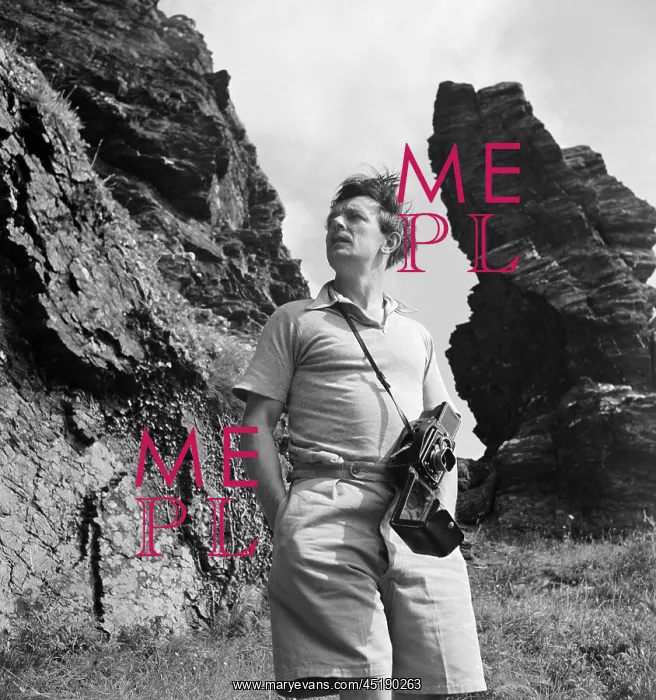 : John Gay. Informal portrait of John Gay standing beside rocky outcrops : John Gay. Informal portrait of John Gay standing beside rocky outcrops