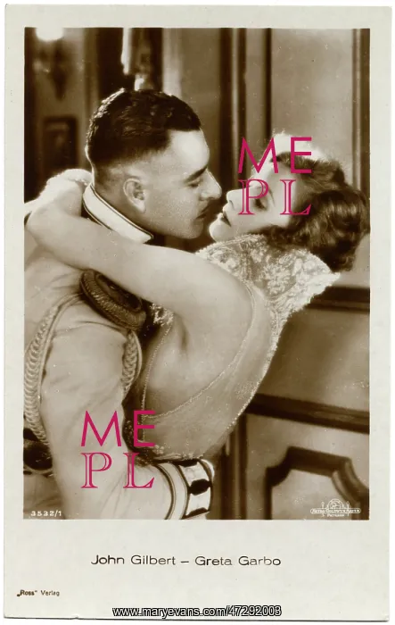 : John Gilbert & Greta Garbo embracing : John Gilbert & Greta Garbo embracing