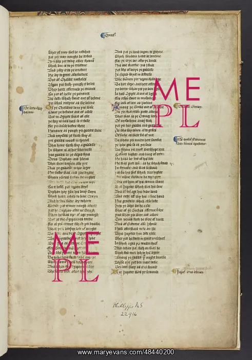 : John Gower, Confessio Amantis (Fragments) : John Gower, Confessio Amantis (Fragments)