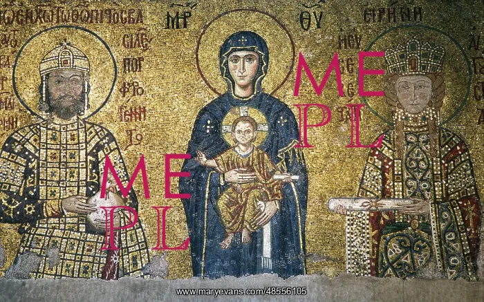: John II Comnenos and Empress Irene. Mosaic : John II Comnenos and Empress Irene. Mosaic