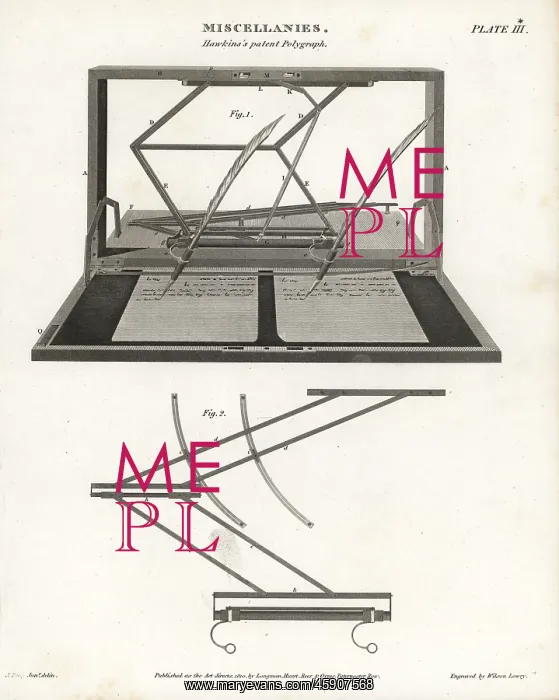 : John Isaac Hawkins patent polygraph machine or autopen : John Isaac Hawkins patent polygraph machine or autopen