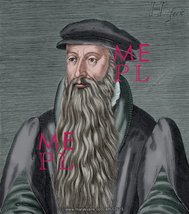 : John Knox (1514-1572). Engraving. Colored : John Knox (1514-1572). Engraving. Colored