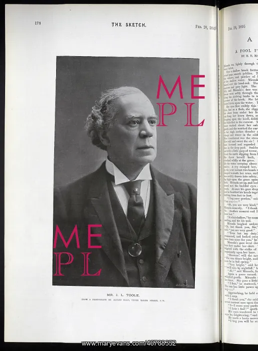 : John Lawrence (J. L.) Toole, actor, studio portrait : John Lawrence (J. L.) Toole, actor, studio portrait