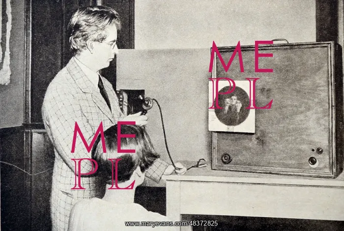 : John Logie Baird Testing a Television : John Logie Baird Testing a Television