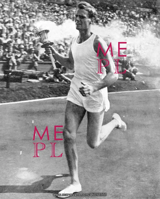 : John Mark carrying the Olympic torch, opening ceremony, 1948 : John Mark carrying the Olympic torch, opening ceremony, 1948