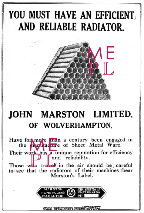 : John Marston Ltd - Aircraft Radiators 1919 : John Marston Ltd - Aircraft Radiators 1919