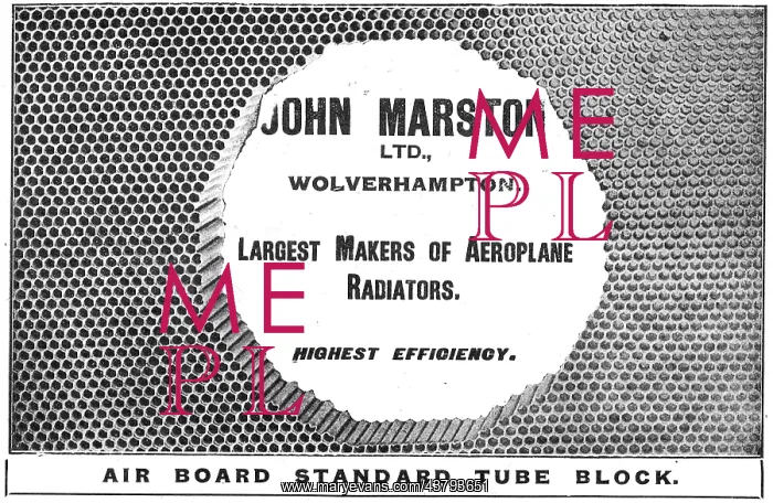 : John Marston Ltd - Aircraft Radiators : John Marston Ltd - Aircraft Radiators