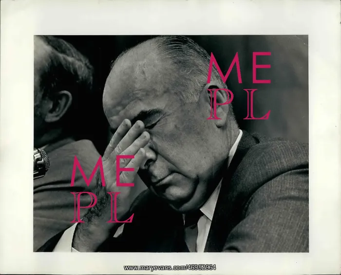 : John Mitchell at Watergate hearing : John Mitchell at Watergate hearing