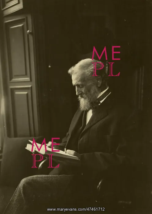 : John Muir, seated, reading a book : John Muir, seated, reading a book