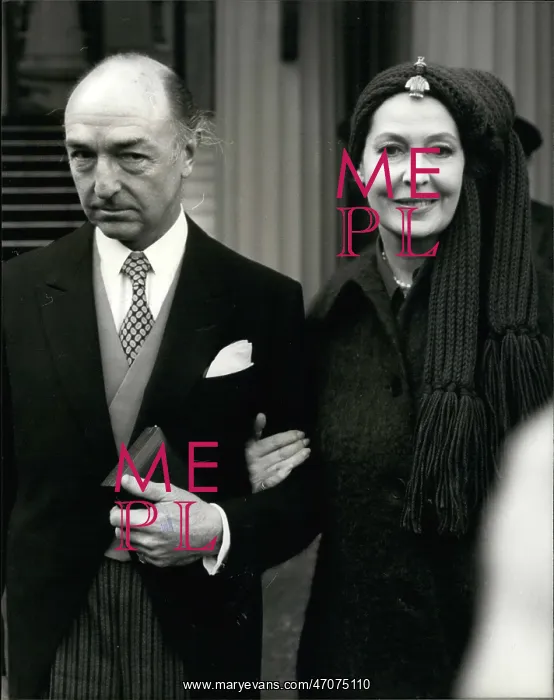 : John Profumo CBE and wife, Buckingham Palace : John Profumo CBE and wife, Buckingham Palace