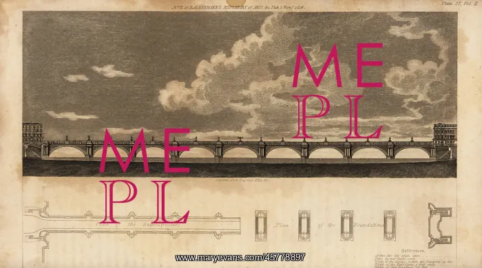 : John Rennie's design for Waterloo Bridge, 1816 : John Rennie's design for Waterloo Bridge, 1816
