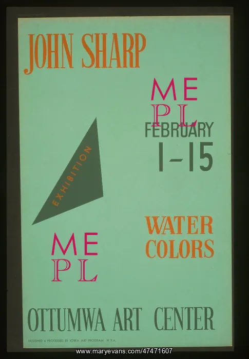 : John Sharp - exhibition, February 1-15, water colors, Ottumw : John Sharp - exhibition, February 1-15, water colors, Ottumw