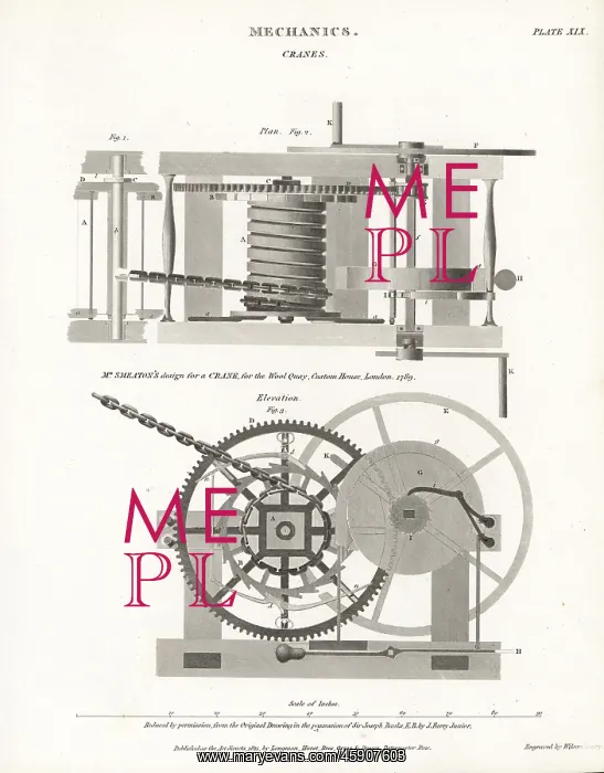 : John Smeaton's crane for the wool quay, Custom House, London : John Smeaton's crane for the wool quay, Custom House, London
