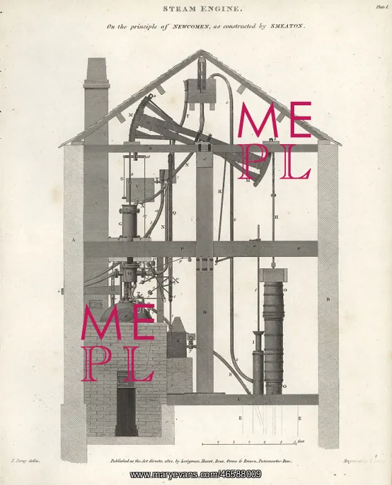: John Smeaton's steam engine, 19th century : John Smeaton's steam engine, 19th century