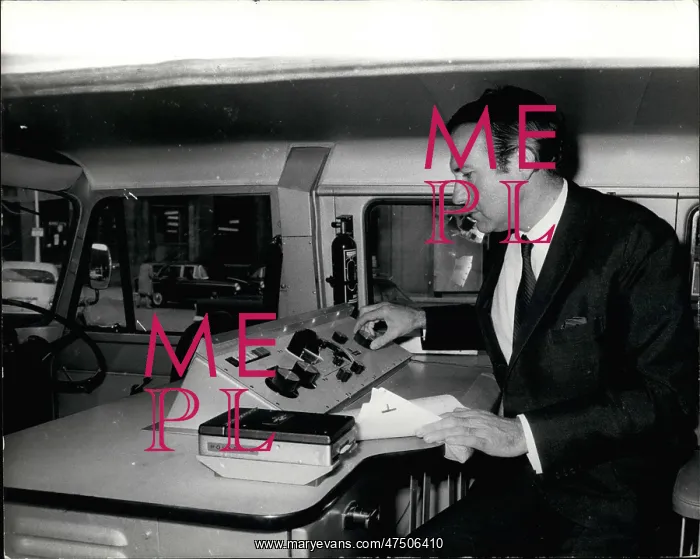 : John Stonehouse in TV usage detector van : John Stonehouse in TV usage detector van