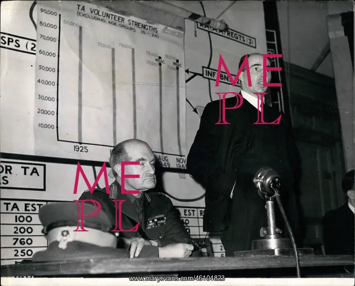 : John Strachey, Secretary of War, FM Slim, press conference : John Strachey, Secretary of War, FM Slim, press conference