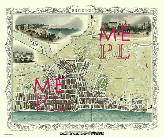  : John Tallis map of Brighton, England
