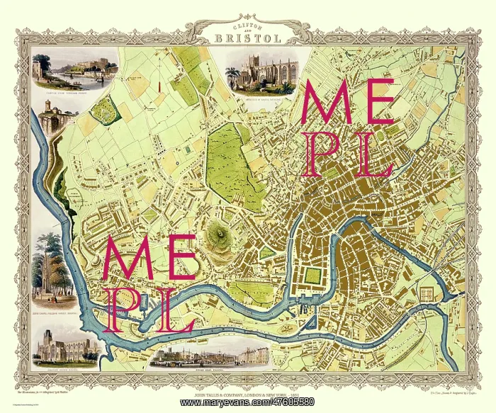  : John Tallis map of Bristol, England