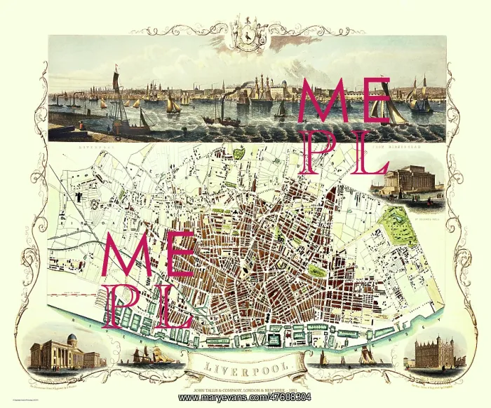  : John Tallis map of Liverpool, England