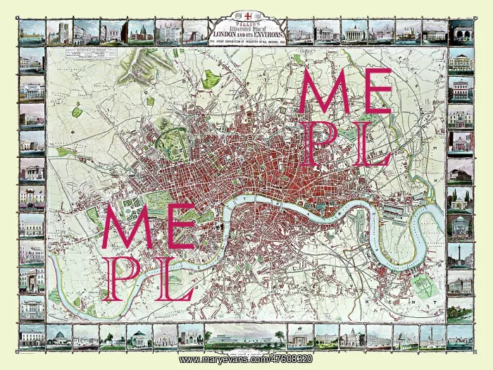  : John Tallis map of London, England