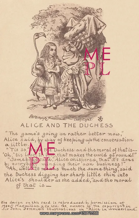 : John Tenniel, Alice and the Duchess : John Tenniel, Alice and the Duchess