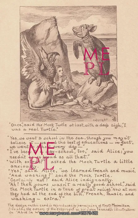 : John Tenniel, Alice, Mock Turtle and Gryphon : John Tenniel, Alice, Mock Turtle and Gryphon