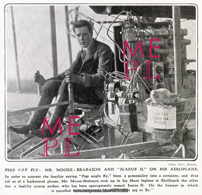 : John Theodore Cuthbert Moore-Brabazon - Pigs Can Fly 1909 : John Theodore Cuthbert Moore-Brabazon - Pigs Can Fly 1909